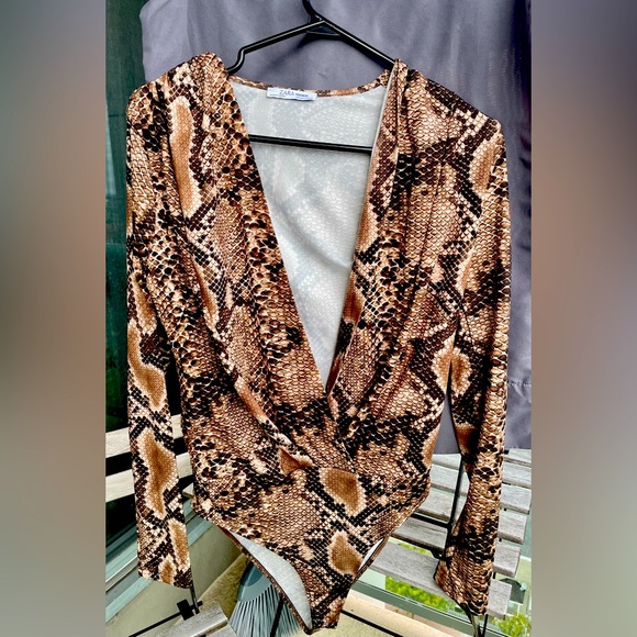 Zara Snake Print Body Suit - Picture 1 of 2